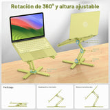 OMOTON Soporte elevador giratorio de 360° para computadora portátil...