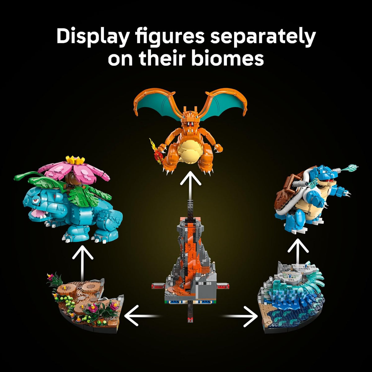 LEGO Pokémon Venusaur, Charizard y Blastoise - Juego de construcción para adultos, a partir de 18 años, figuras coleccionables de Pokémon, idea de regalo para hombres y mujeres - 72153