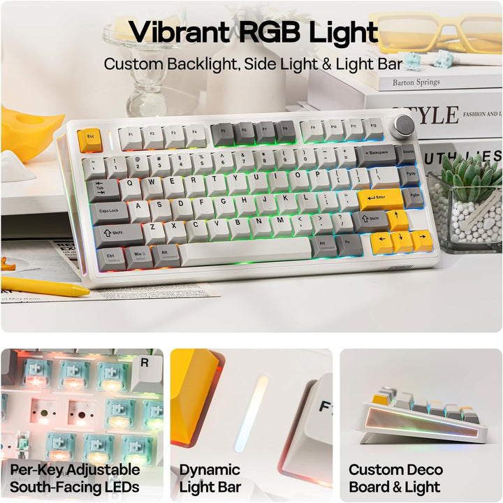 EPOMAKER TH80 V2 Teclado mecánico inalámbrico 75% con perilla de me...