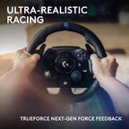 Logitech G923 Steering Wheel y Pedales para Xbox X|S, Xbox One y PC con TRUEFORCE de hasta 1000 Hz, Retroalimentación de Fuerza, Pedal Responsive, Control de Lanzamiento con Doble Cutch, y Cubierta de Cuero Verdadero