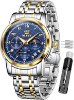 Reloj OLEVS para Hombre Original Analógico de Cuarzo Negocios Reloj de Pulsera de Lujo para Hombre Impermeable Acero Inoxidable Fecha Moda Vestir Casual Estilizado Cronógrafo Diseño reloj para Hombre