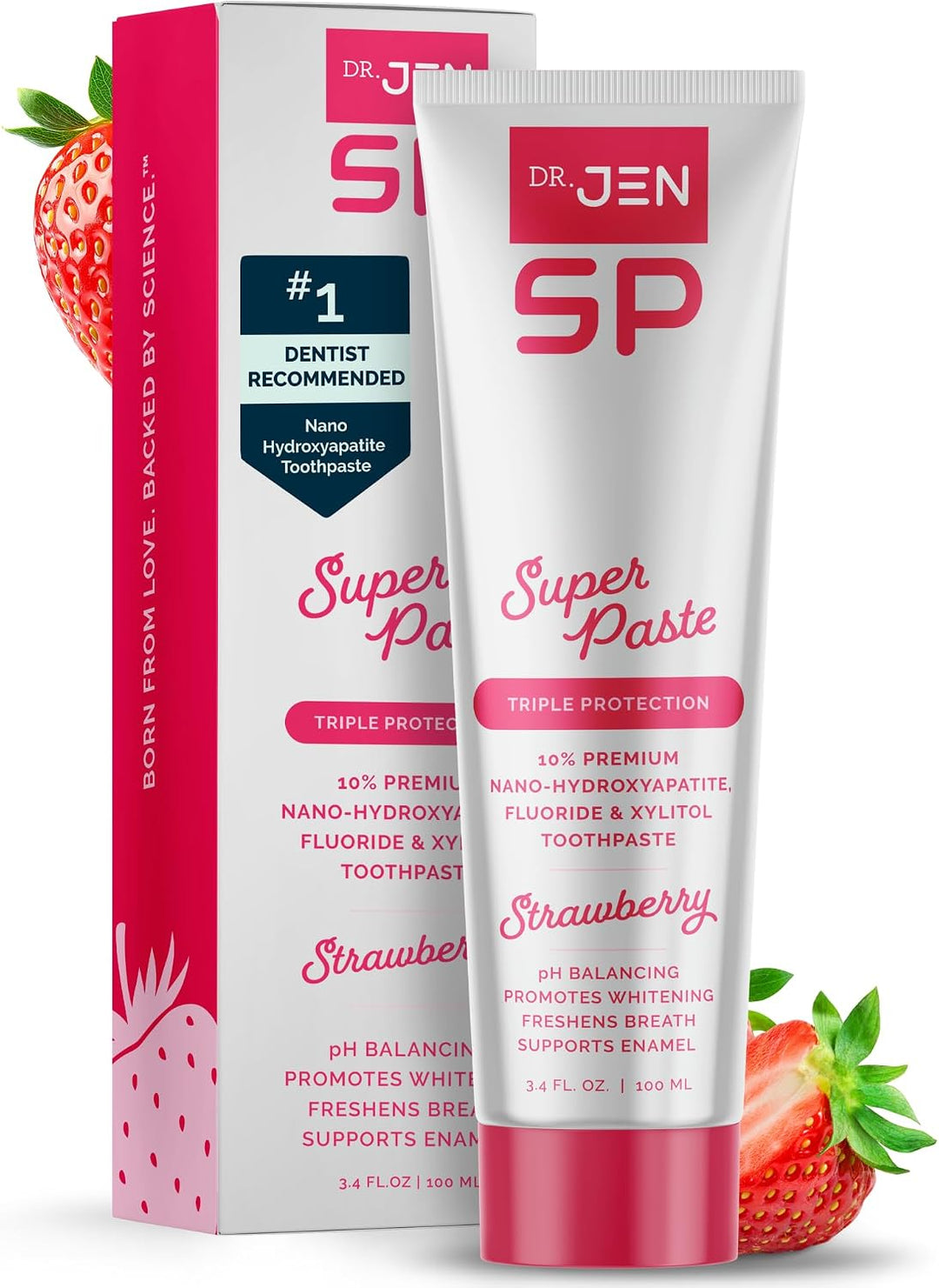 Dr. Jen Super Pasta de dientes, 10% Nano Hidroxiapatita, diseñada p...