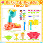PLAY Juego de Masa de Arcilla con Máquina para Hacer Helados/Máquina para Hacer Fideos/Molde para Helado Banana Split Creaciones de Cocina Artes y Manualidades Juguetes de Comida de Juego Kit de