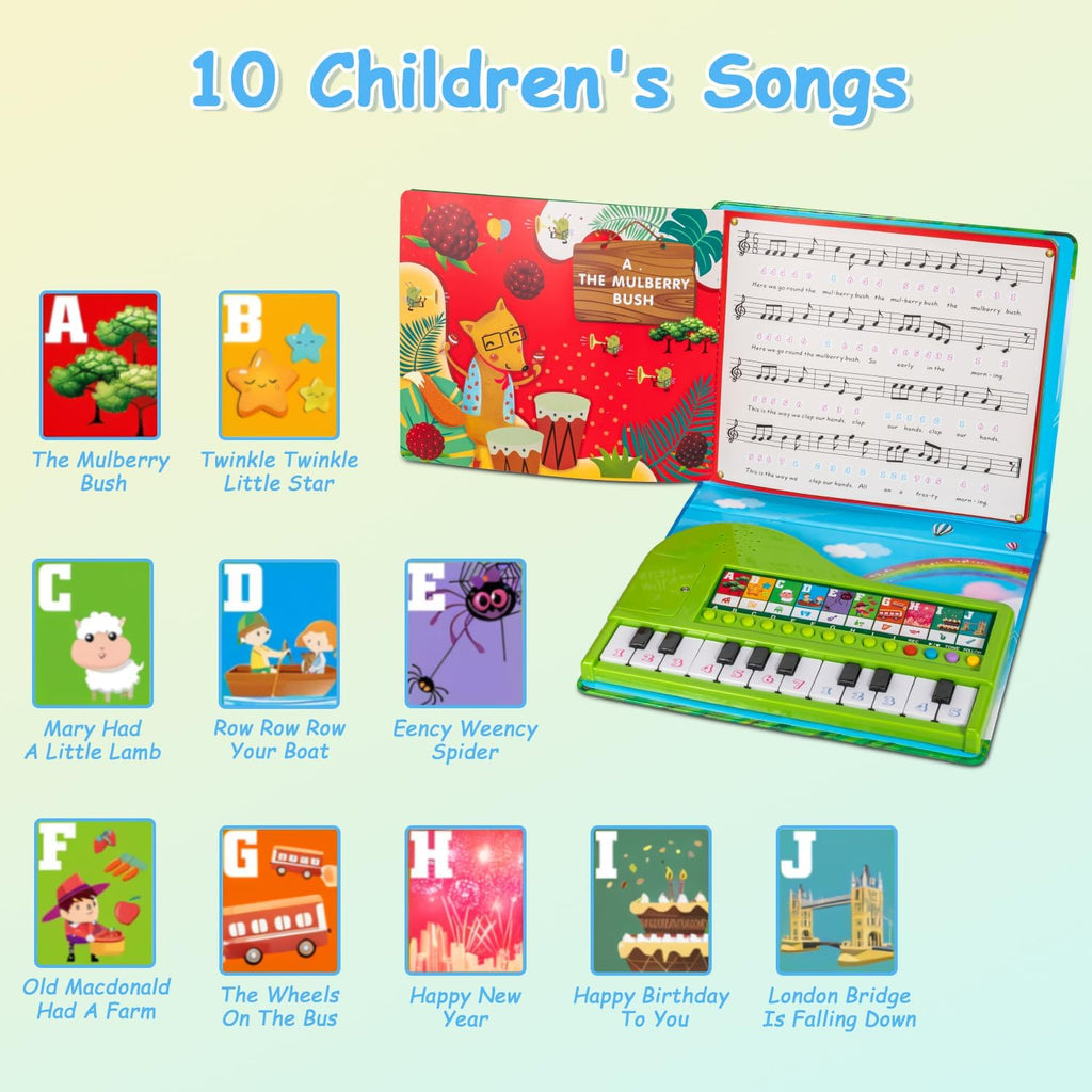 Teclado de piano para niños pequeños con libro, juguetes musicales educativos para niños de 3, 4, 5, 6 años, regalos para niños y niñas