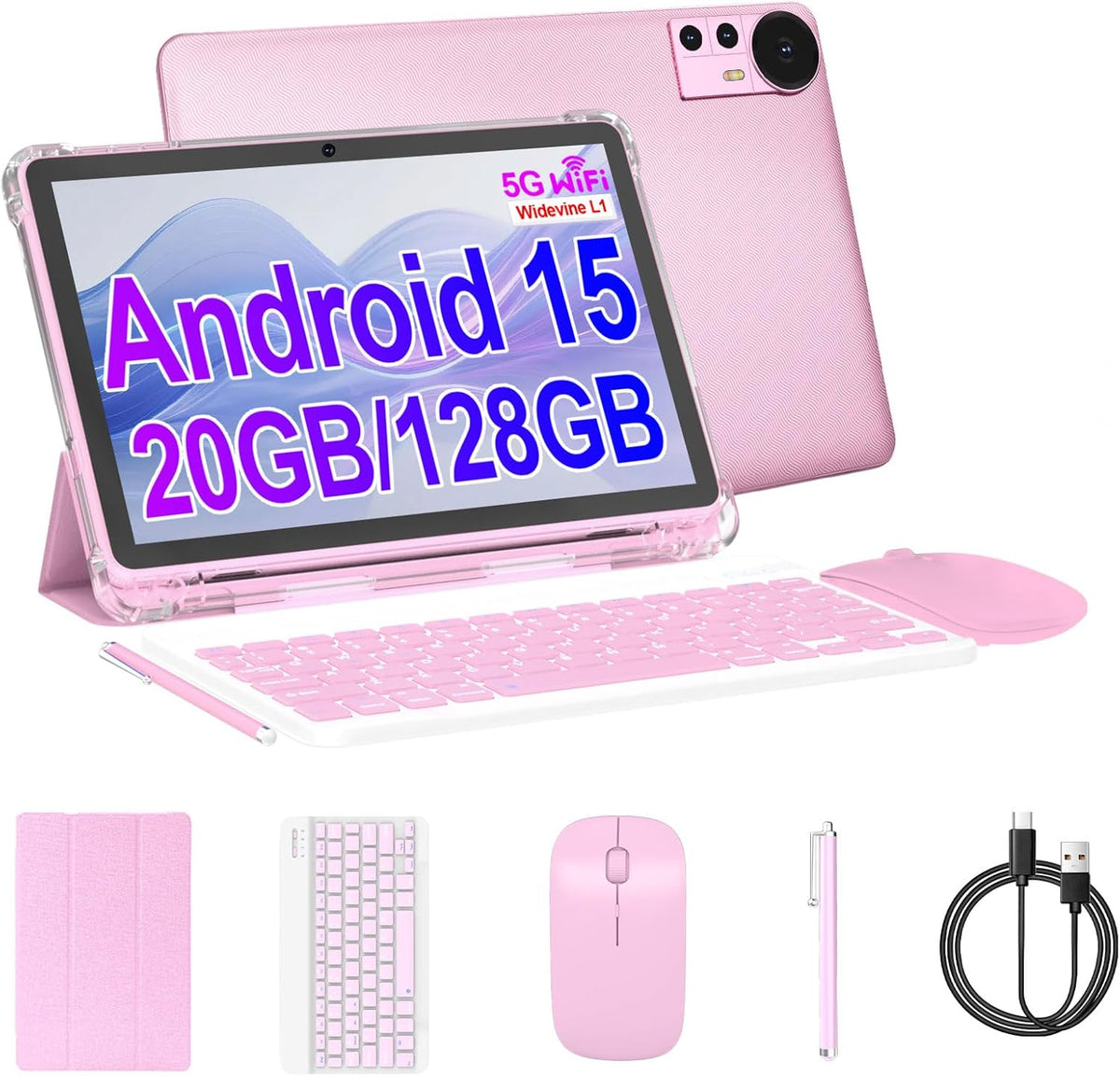 ICONLINK Tableta Android 15 de 10 pulgadas con funda 4+16 GB de RAM