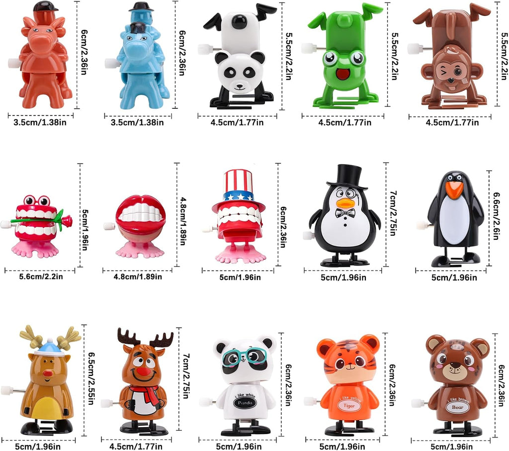 30 piezas de juguetes de cuerda para niños, rellenos de calcetines de Navidad, juguetes de relojería, juguetes de primavera, recuerdos de fiesta, bolsas de golosinas para Pascua Navidad Año Nuevo