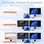 Nueva estación de acoplamiento Dell con doble HDMI+DisplayPort con adaptador de corriente, 13 en 1 Dell Thunderbolt Dock para XPS, Inspiron, Latitude, Precision, Vostro, G/Alienware, etc