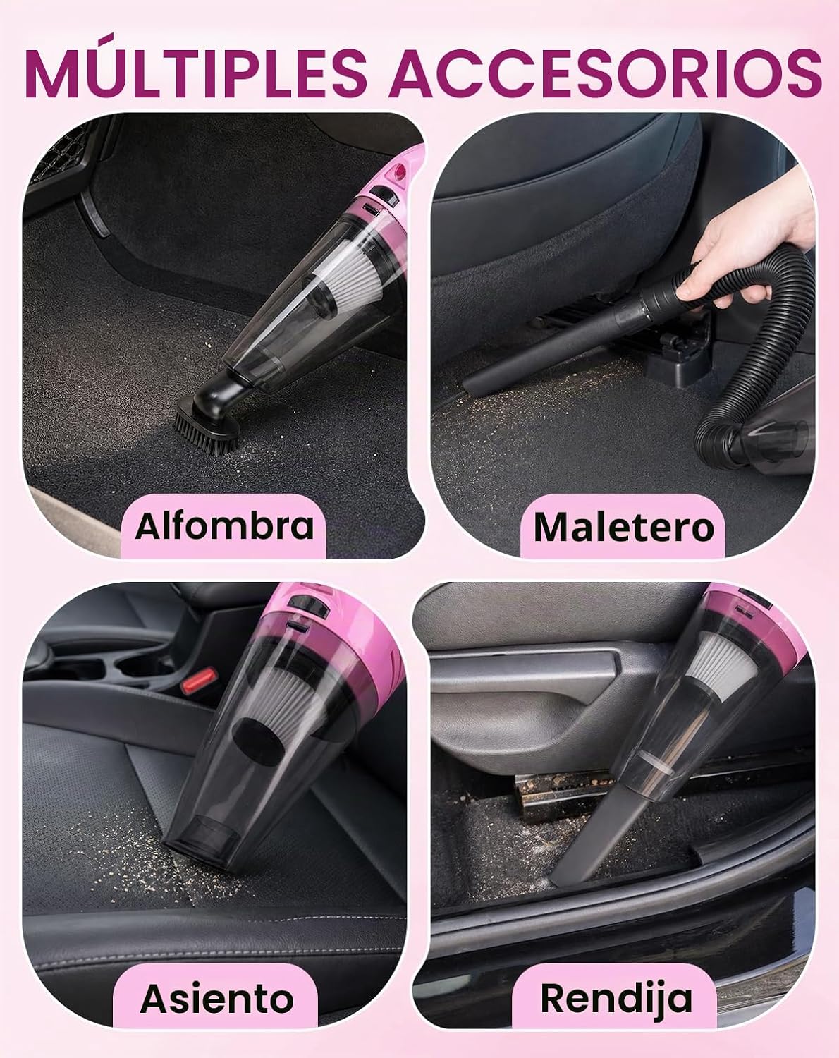 THINKWORK Kit de limpieza de coche con vacío, limpieza profunda para