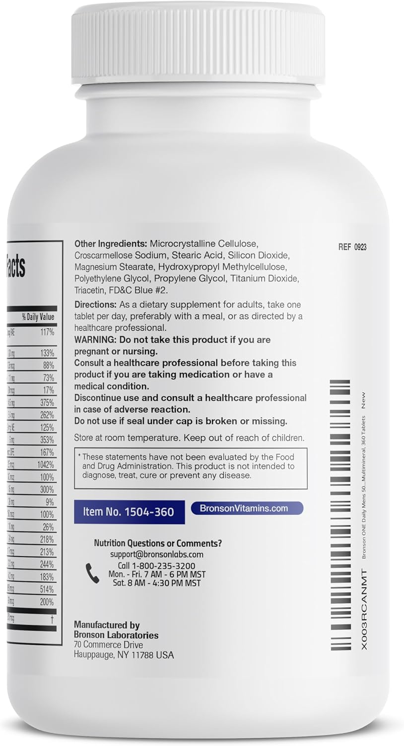 Bronson ONE Daily Multivitamínico Completo Multimineral para Hombre...