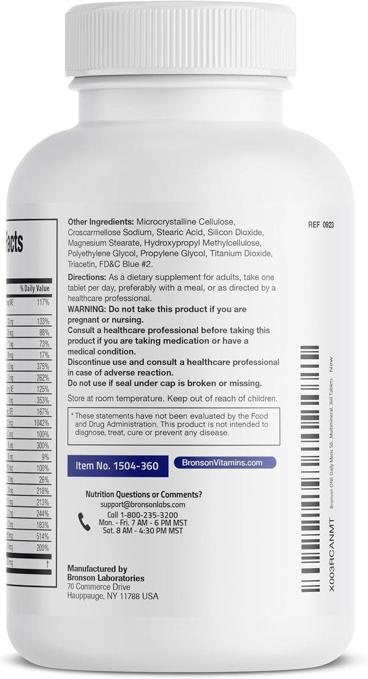 Bronson ONE Daily Multivitamínico Completo Multimineral para Hombre...