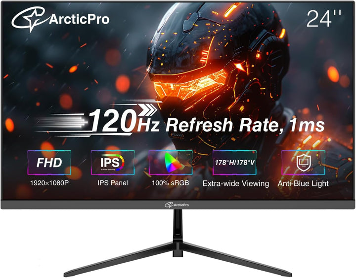 ArcticPro Monitor de 24 pulgadas 120Hz, FHD 1080p, monitor de compu...