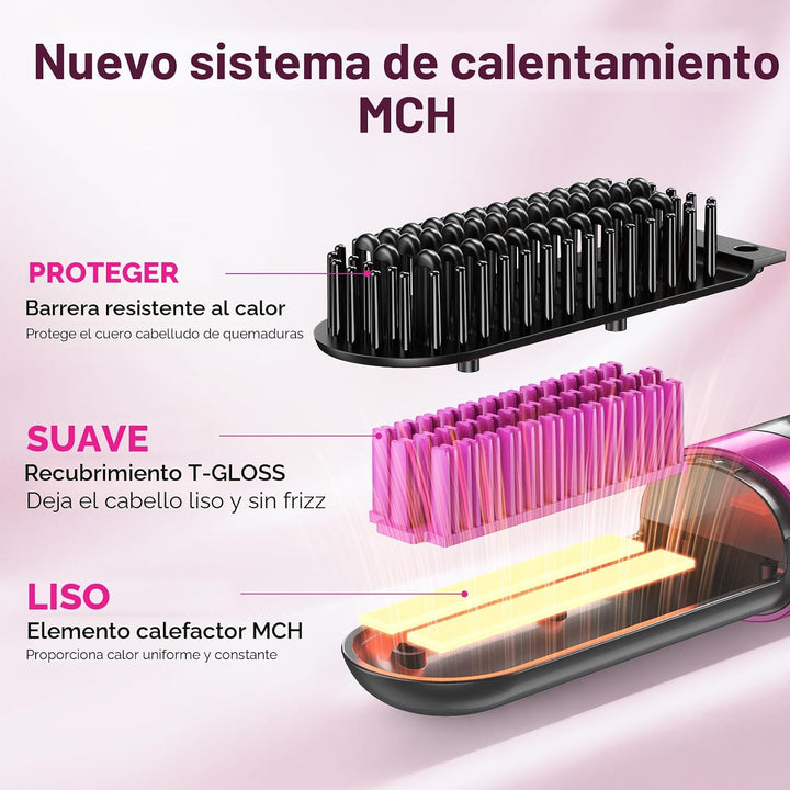 Go Brush Pro 2026 - Cepillo alisador de pelo inalámbrico mejorado i...