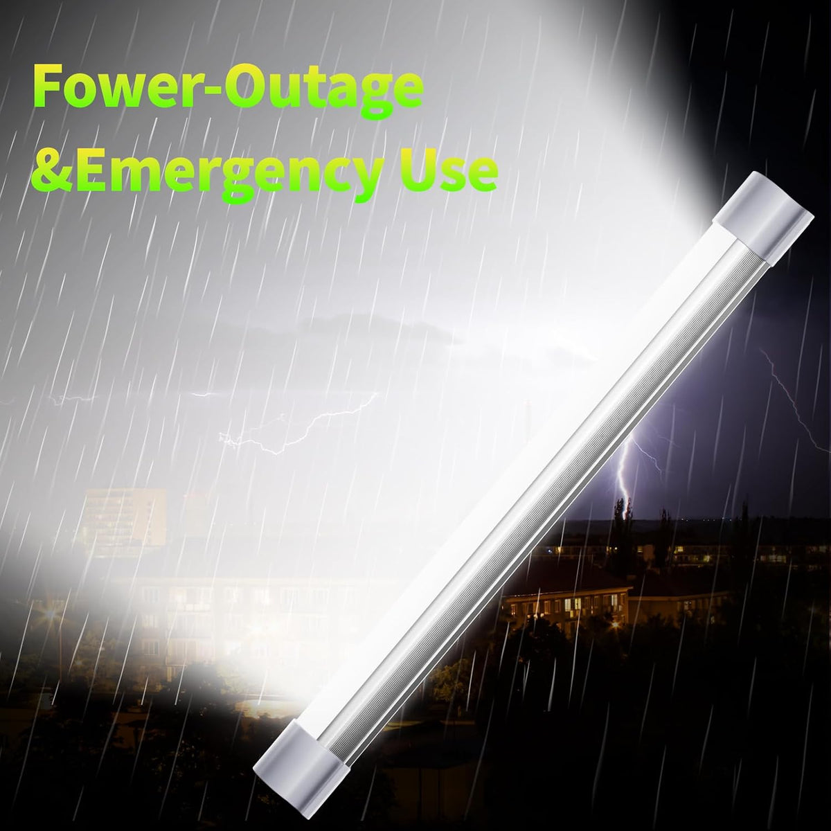 Lámpara LETOUR Tubo LED de luz magnética, luces de trabajo 6000 lúmenes, 10400 mAh, 5 opciones de iluminación, linterna de campamento, recargable por USB, luces portátiles con 2 imanes de duración durante 80