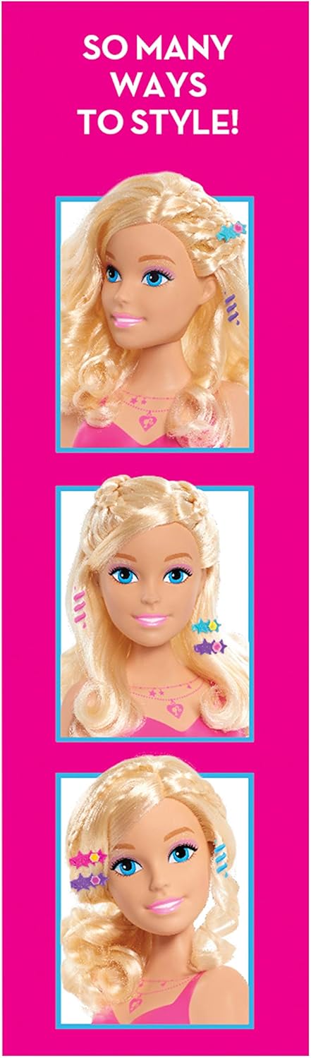Barbie Just Play - Cabezal de peinado de 8 pulgadas, rubio, 20 piez...