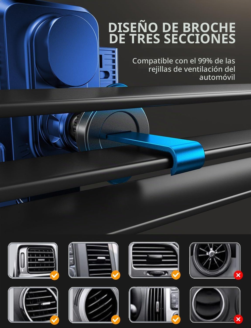 Cargador inalámbrico de coche, soportes de teléfono para tu automóvil, soporte de teléfono de sujeción automática de 15 W, accesorios de automóvil para iPhone 16 15 14 13 12 Mini Pro Max 11, Samsung
