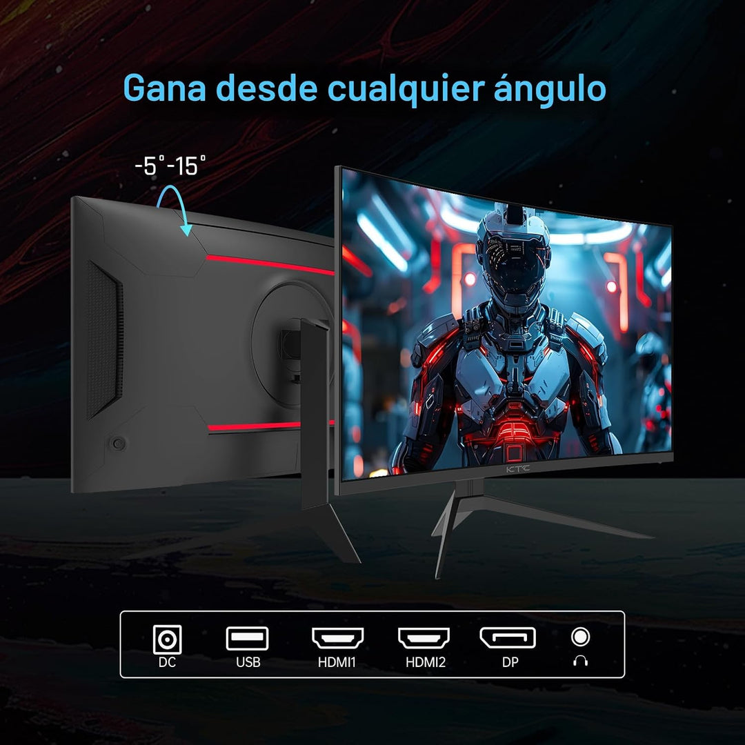KTC - Monitor curvo de juegos de 32 pulgadas 240Hz 1500R 1080P 125%...