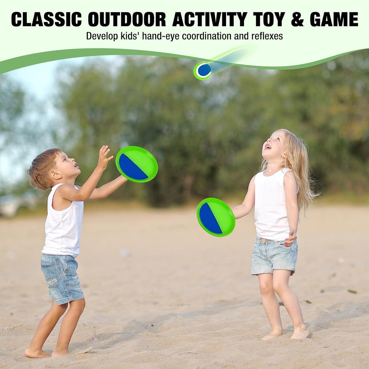 Juego de pelota adhesiva para lanzar y atrapar, juguetes al aire libre para