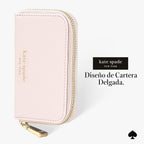 kate spade new york Devin Zip - Tarjetero magnético, color rosa tiza