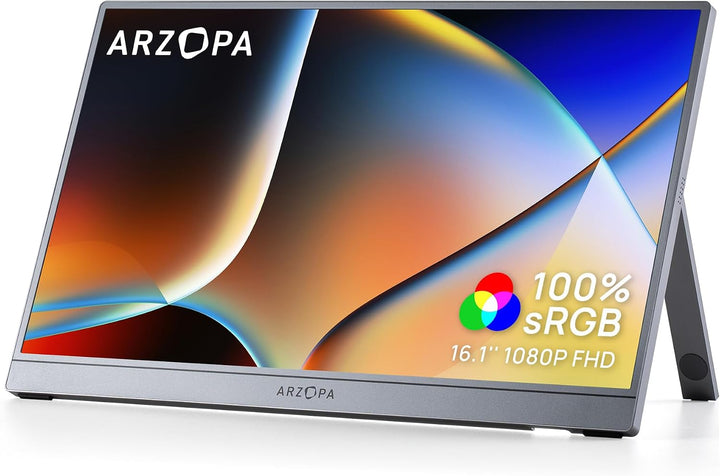 ARZOPA \u2013 Monitor portátil 16.1 pulgadas FHD 1080p, 100% sRGB,...