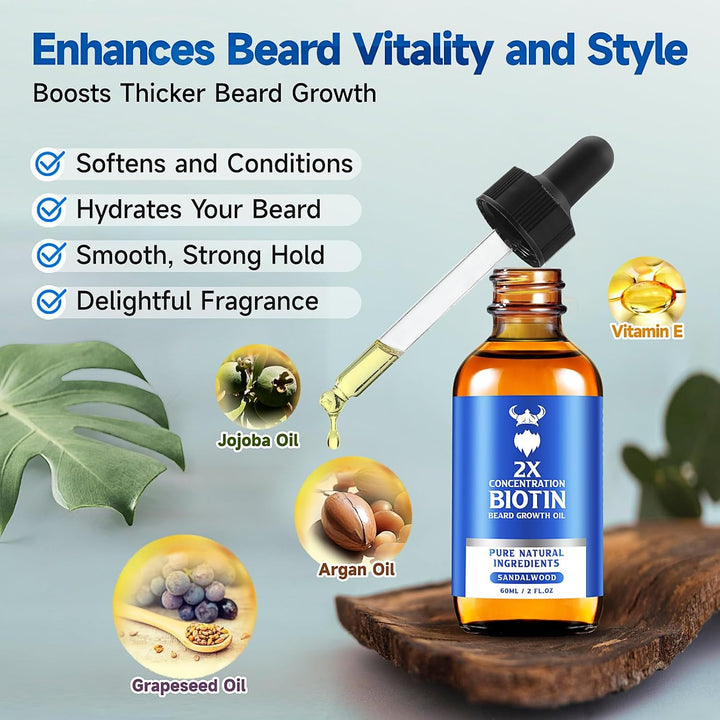 Aceite para el crecimiento de la barba, aceite de biotina para barb...