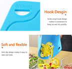 Juego de 3 alfombrillas gruesas de silicona para tablas de cortar, diseño plegable y flexible, ranuras para jugos, mango de fácil agarre, apto para lavavajillas, para cocina, sin BPA, azul