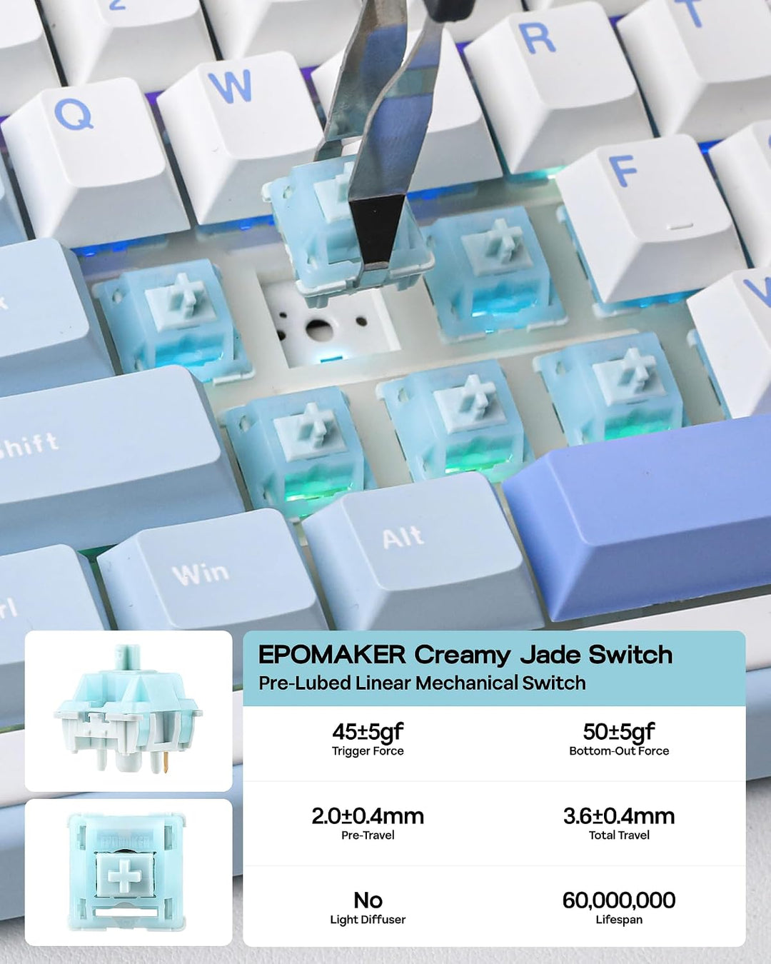 EPOMAKER TH99 Teclado mecánico inalámbrico de tres modos con baterí...