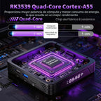 Android TV Box 14.0, 4GB RAM 32GB ROM RK3539 Quad-Core, WiFi dual 6, 4K