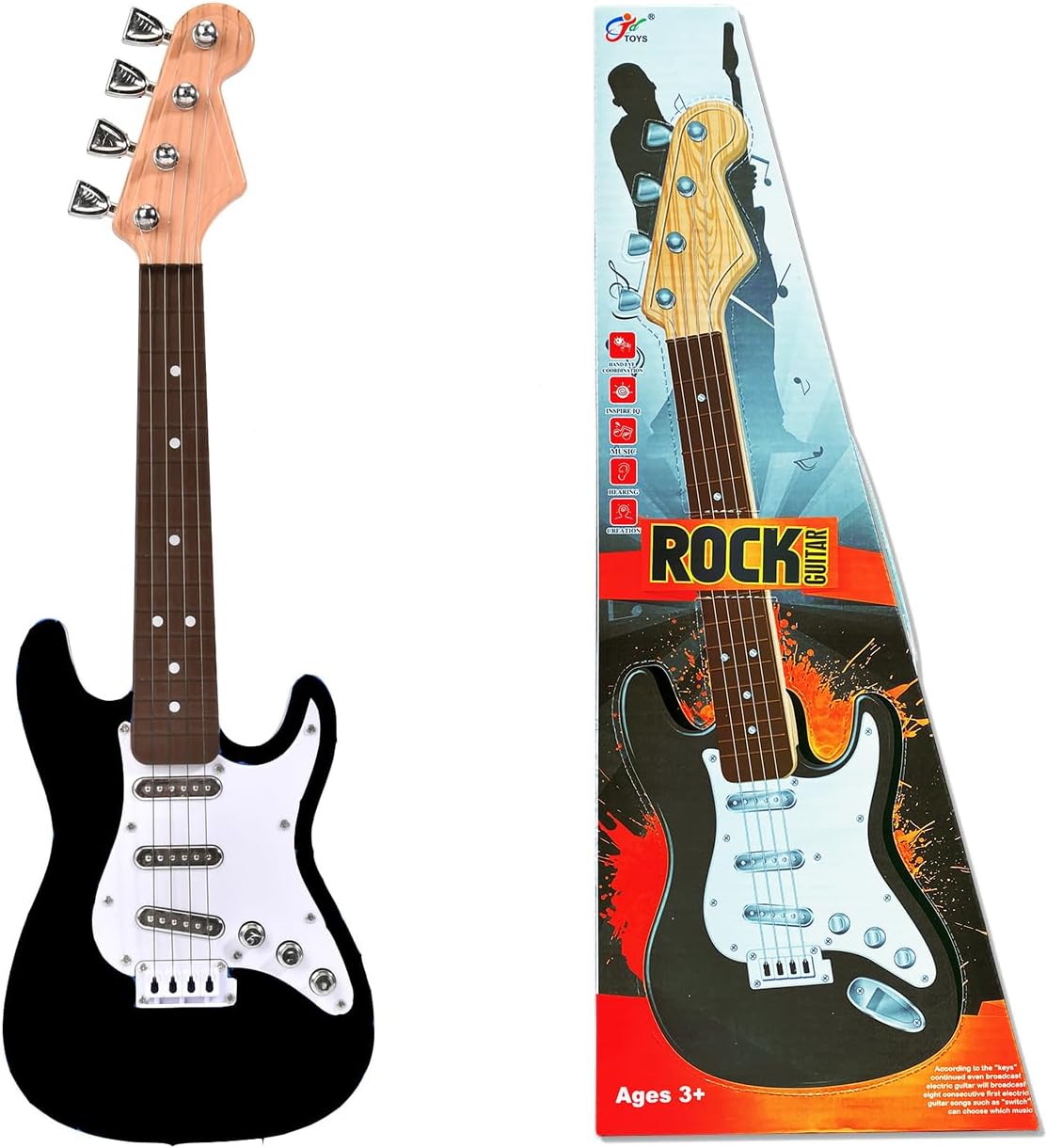 Guitarra Eléctrica Mini de 16 pulgadas para Niños y Principiantes, Guitarra Eléctrica conCorrea para Niños Pequeños y Niños y Niñas, Juguete de Instrumento