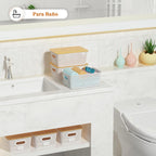 Ohmlove 6 Pack Plastic Storage Baskets con Bamboo Lids para Organization