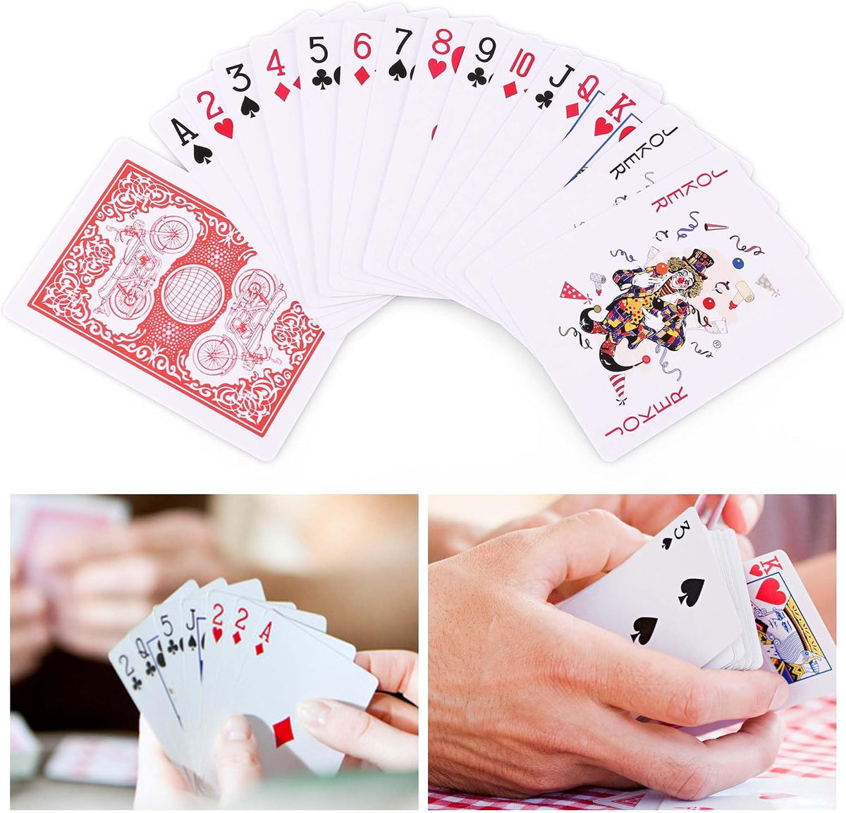 LotFancy - 24 barajas de cartas de juego a granel, tamaño de póquer (índice estándar, 12 azules y 12 rojas), para Blackjack, Euchre, juego de cartas Canasta, cartas de póquer de grado de casino
