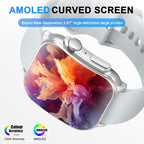 Poounur Reloj inteligente, AMOLED 2026 con pantalla táctil completa HD curvada, compatible con iOS y Android para entrenamiento diario, regalo de negocios