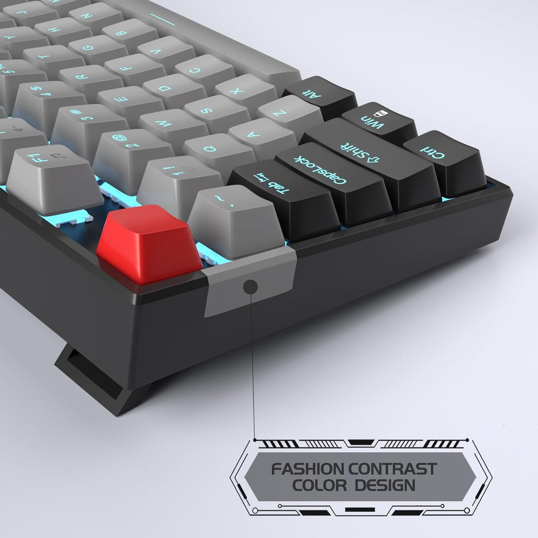 MageGee Teclado mecánico 75% para juegos, interruptor azul, retroil...