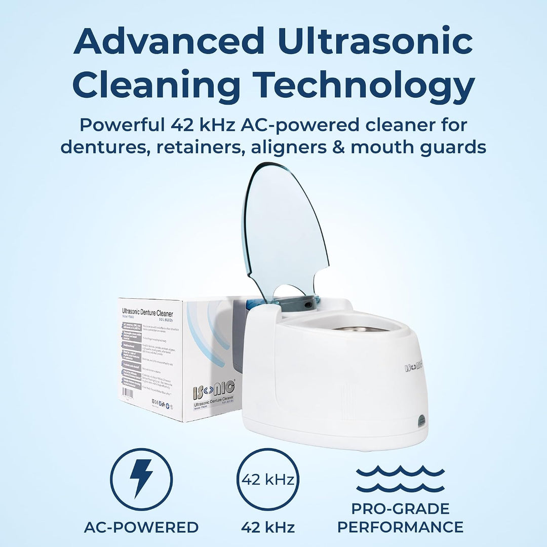 iSonic Limpiador ultrasónico de dentadura\/alineador\/retenedor par...