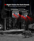 AUTO-VOX Paquete de cámara de respaldo inalámbrica para autocaravana: cámara trasera de doble lente con cámaras de visión lateral, monitor HD de 7.2 pulgadas, vista triple dividida, visión nocturna IR