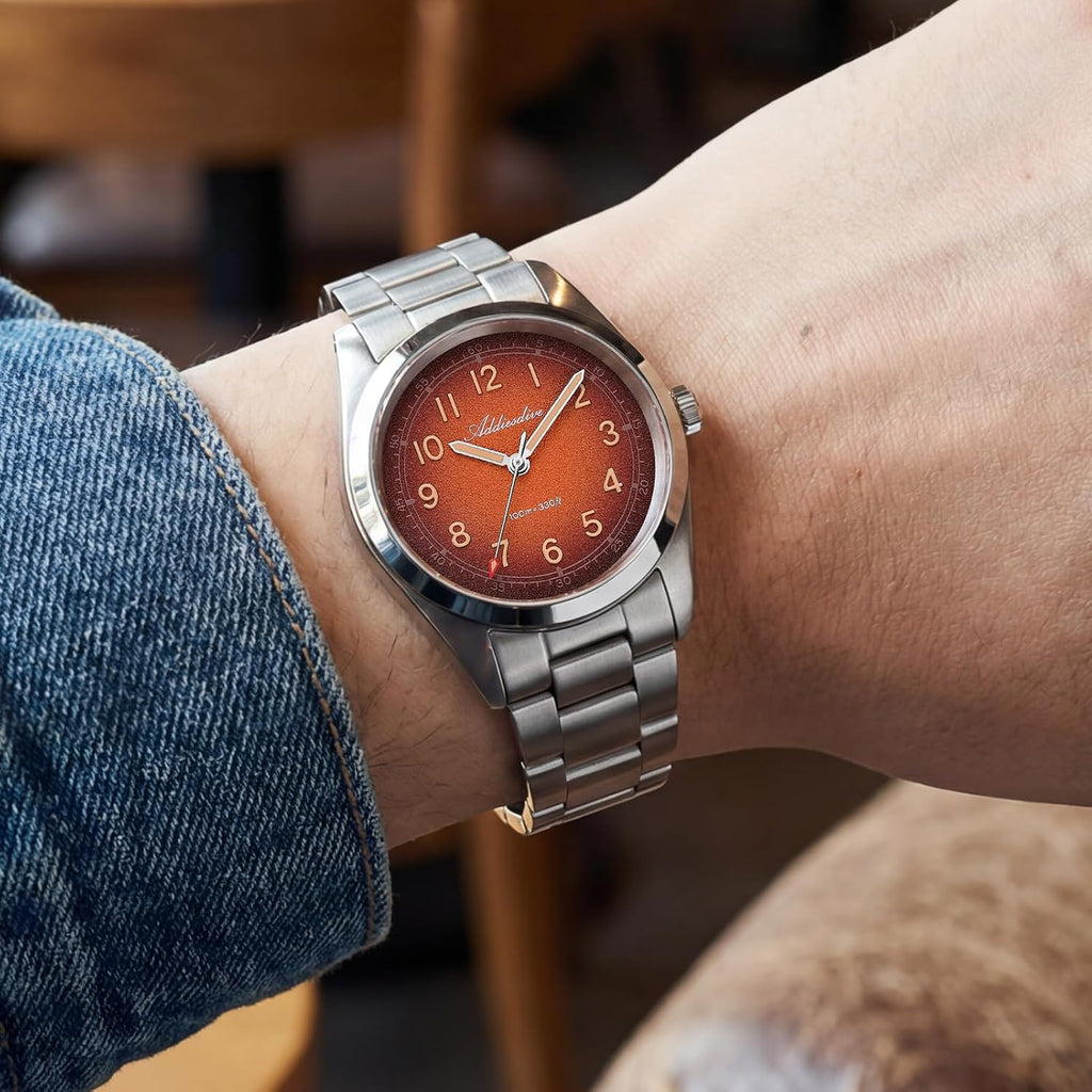 ADDIESDIVE Reloj de vestir para hombre 36MM 10MM Delgado Zafiro Impermeable Fácil de leer