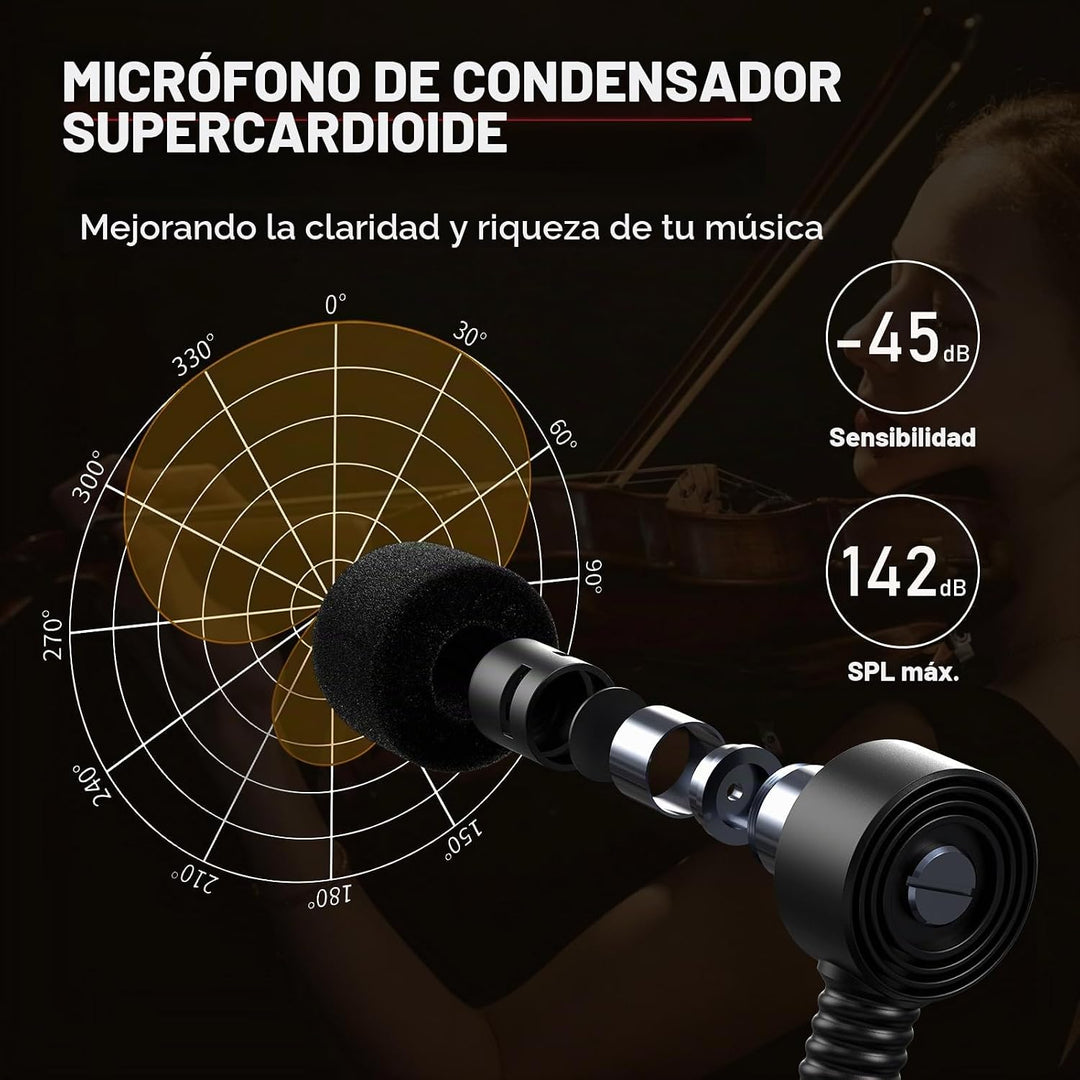 Xvive Sistema inalámbrico de violín U9 con transmisor y receptor de...