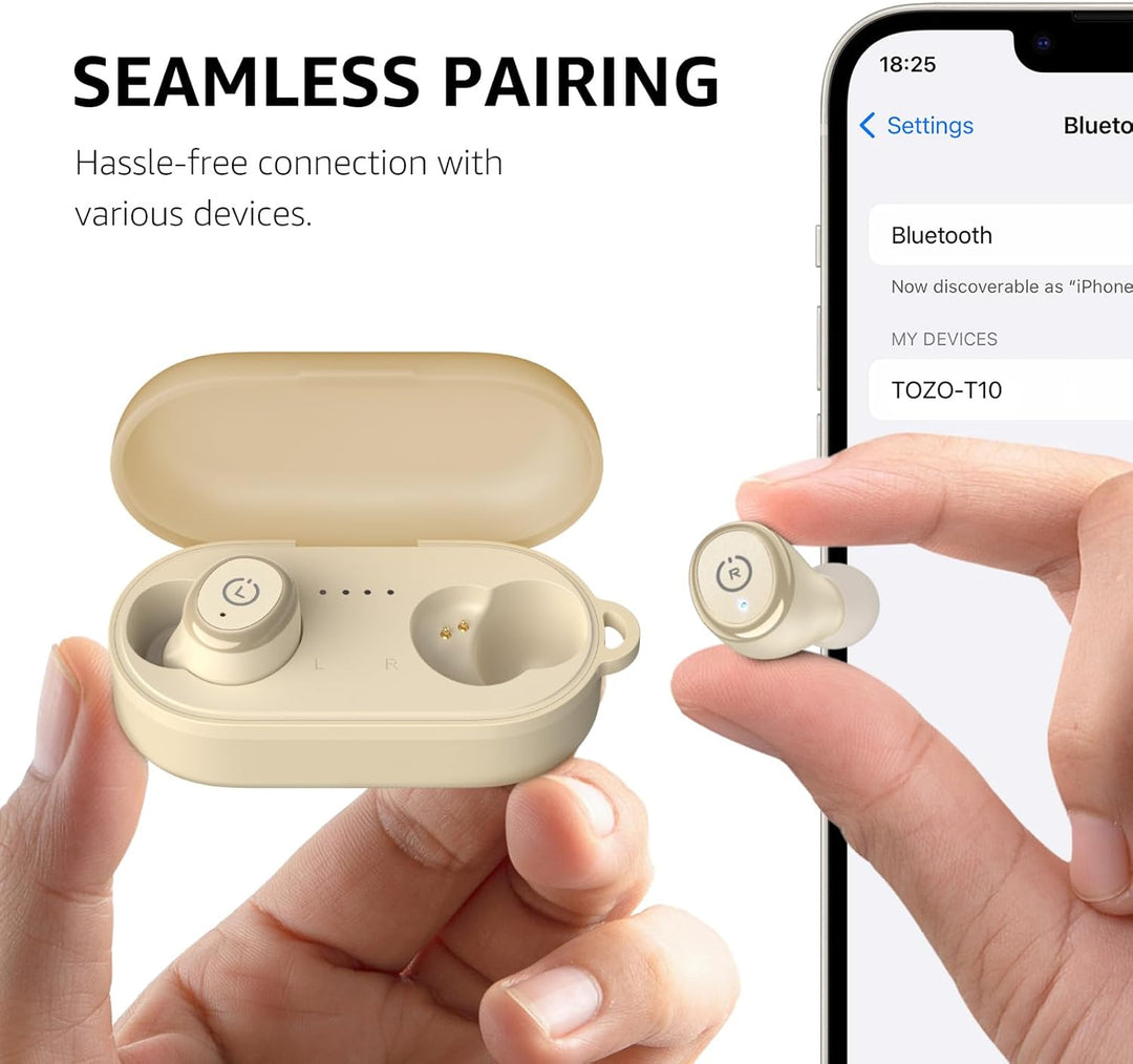 TOZO Auriculares Inalámbricos T10 Bluetooth 5.3, App Personalizar E...