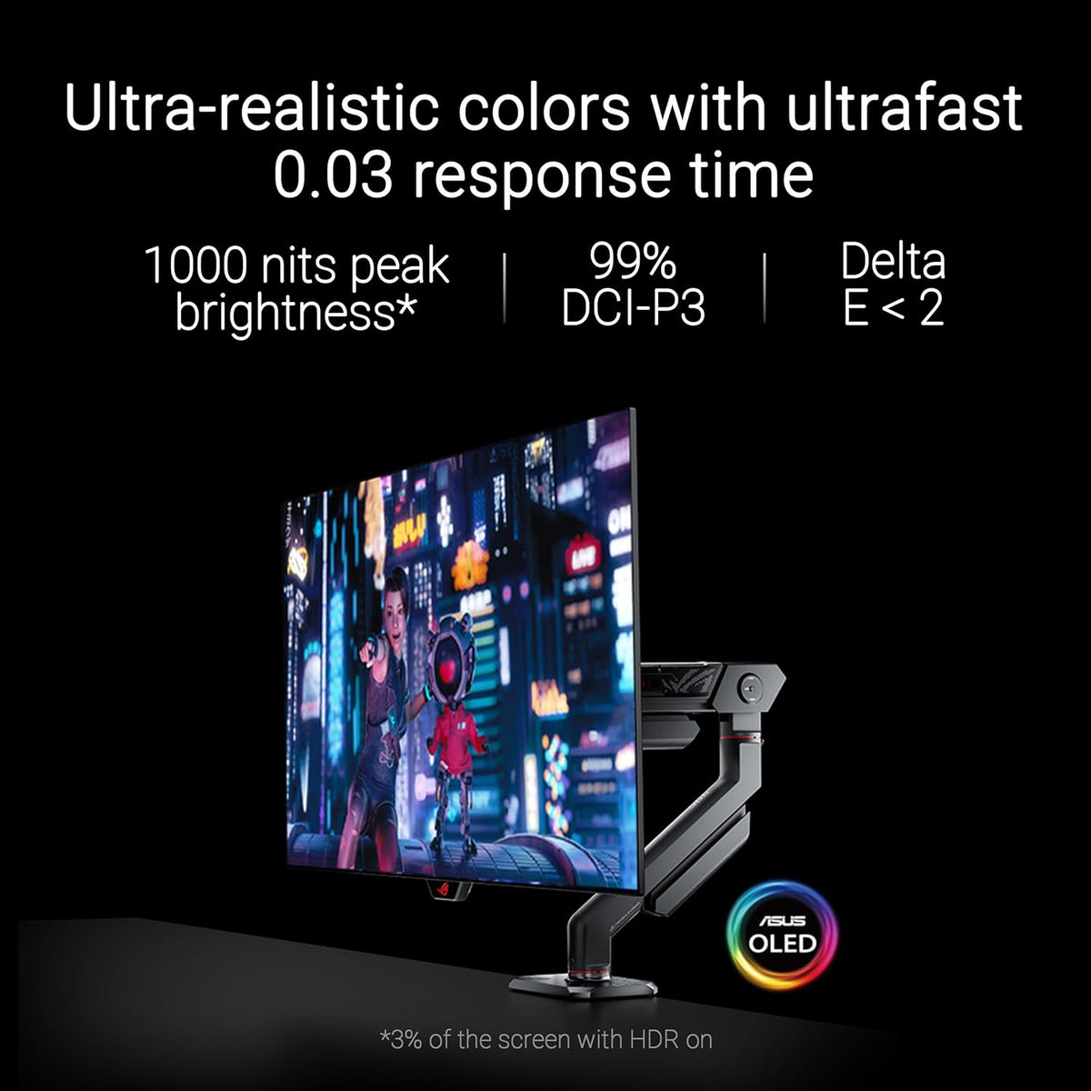ASUS ROG PG27AQDM-R Monitor para juegos OLED de 27 pulgadas 1440p 2...