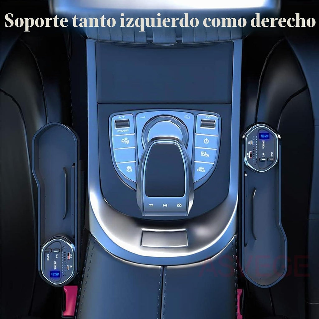 Organizador de llenado de huecos para asiento de automóvil con cargador