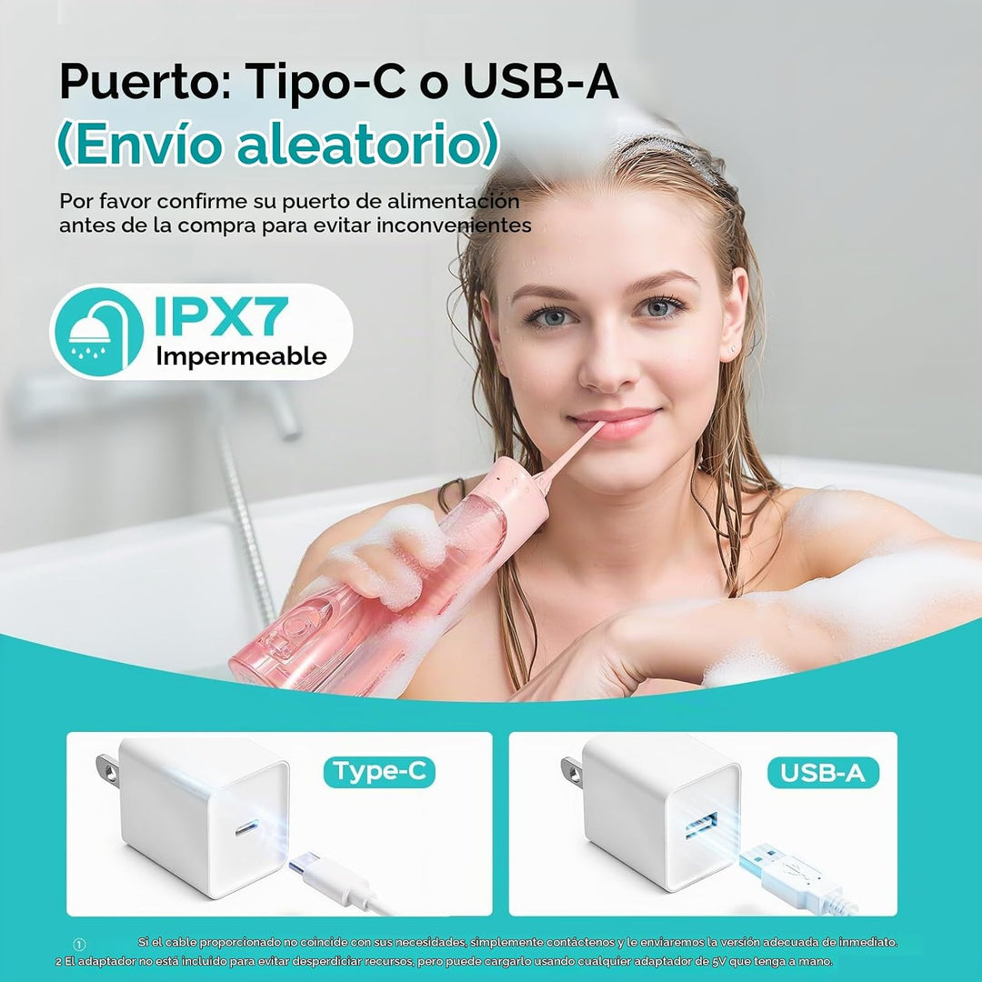 COSLUS - Irrigador de agua portátil para dientes: 4 modos y 5 nivel...
