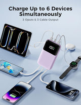 Cargador portátil de 15000 mAh con cable integrado, carga rápida de...