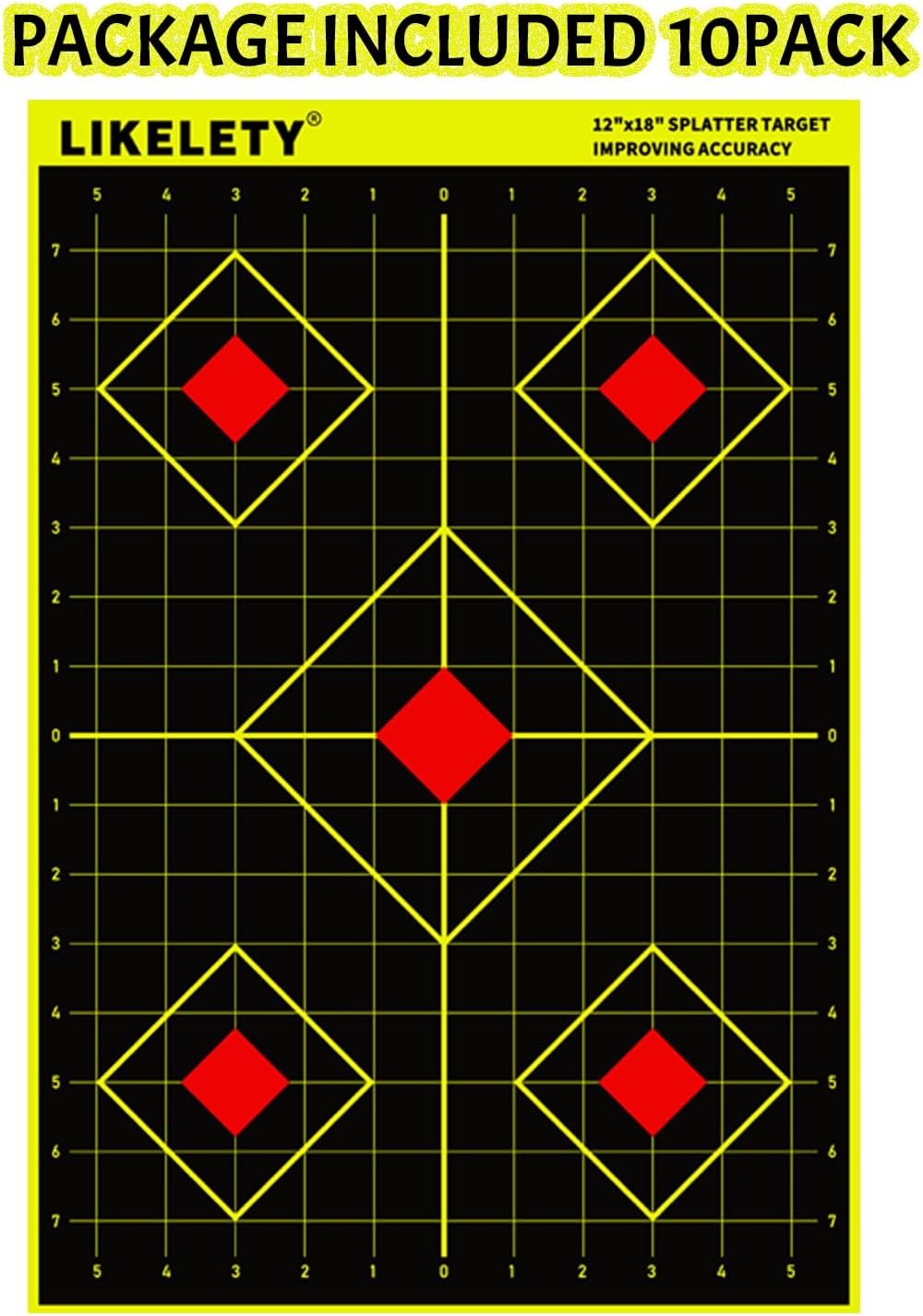 Objetivos de disparo de salpicaduras de 12 x 18 pulgadas, impacto fluorescente brillante, papel grueso no adhesivo para práctica de rango en interiores y exteriores, objetivo para