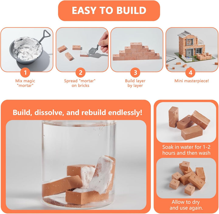 Mini kit de construcción de casa para niños de 8 años en
