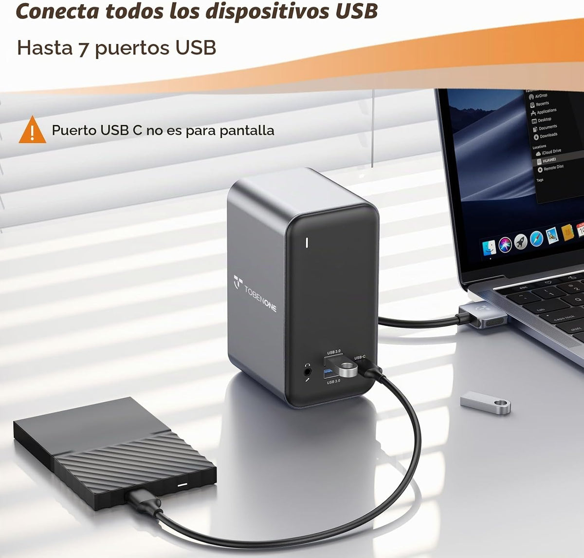 TobenONE Estación de acoplamiento para MacBook 16 en 2, monitores 4K duales