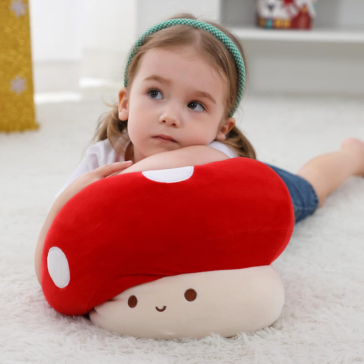 Almohada de Peluche en Forma de Hongo, 12 pulg. Adorno de Hongo Adorable, Juguete de Peluche