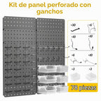 Kit organizador de tablero perforado, paquete de 6 paneles de metal de