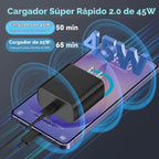 45W Super Fast USB C Android tipo C cargador de teléfono de carga rápida