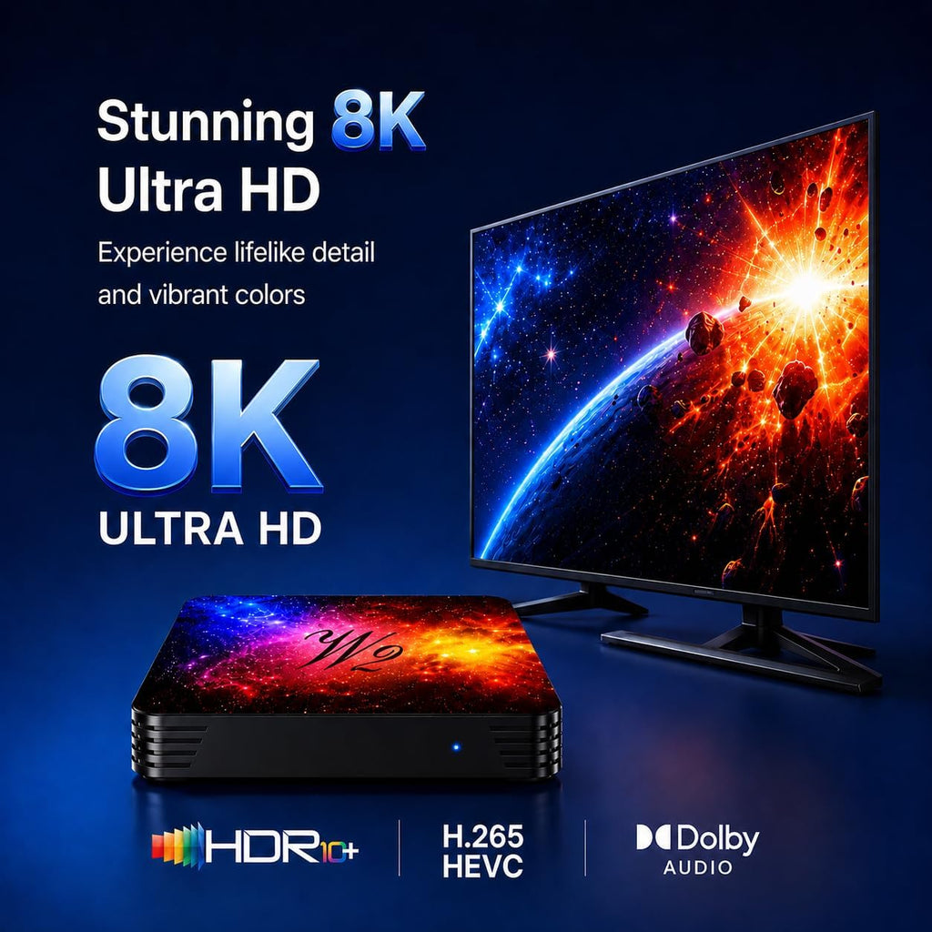 Android TV Box 14.0,4GB+64GB, soporte de vídeo 8K, USB 2.0/3.0