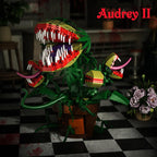 Audrey II - Juego de 2 bloques de construcción botánicos de plantas de piraña compatibles con Lego, kit de juguetes de terror, decoración de tienda de flores, decoración y regalo para fanáticos de las