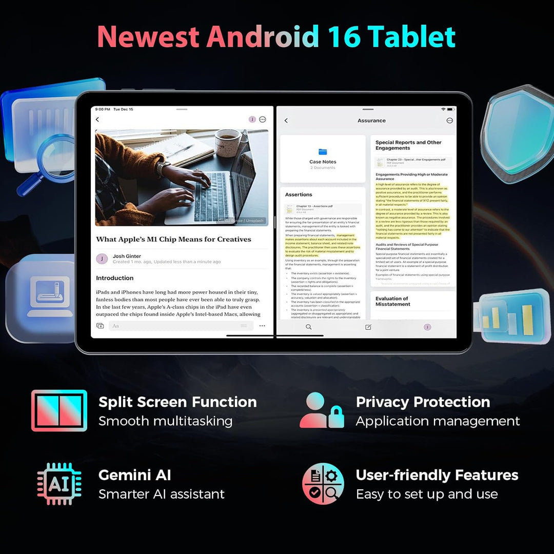 Tableta de 13 pulgadas, tableta Android 16 2026 con teclado, expans...